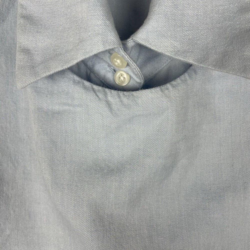 Intermix Blue Sleeveless Button Down Shirt Tencel cotton blend small - Picture 7 of 9